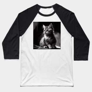 Cat Art Baseball T-Shirt